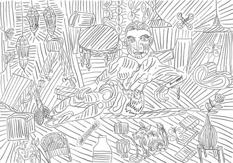 Tag 30, a. Zyklus Spuren, 2004, Bleistift auf Papier 42x29,7 cm / Leslie De Melo Tag 30, a. Zyklus Spuren, 2004, Bleistift auf Papier 42x29,7 cm - Preis € 259,-